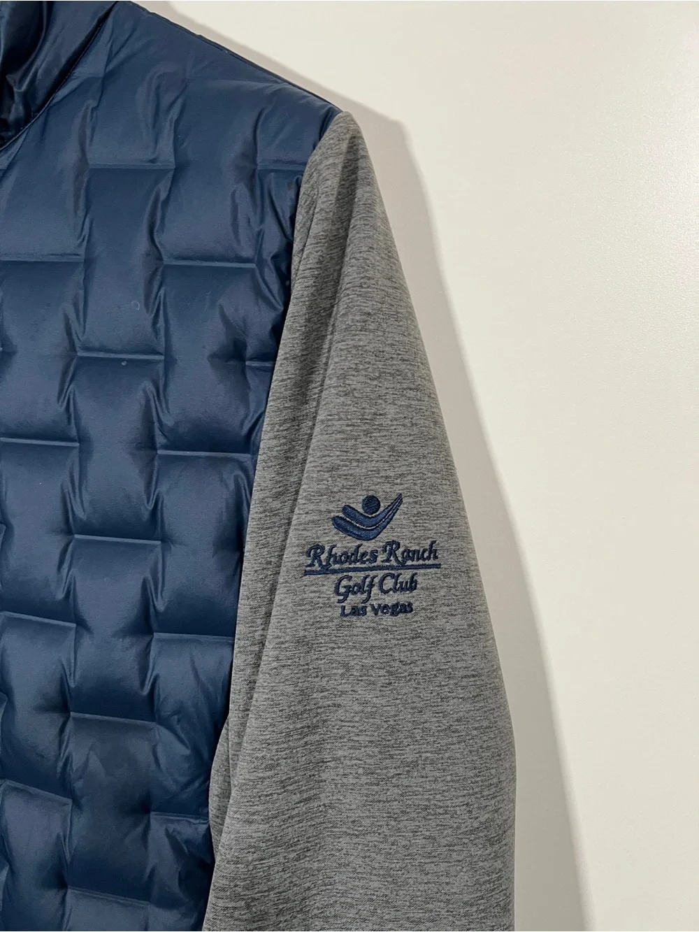 Adidas Frostguard Insulated Golf Jacket Quilted Blue/Gray Size Large Rhodes LV